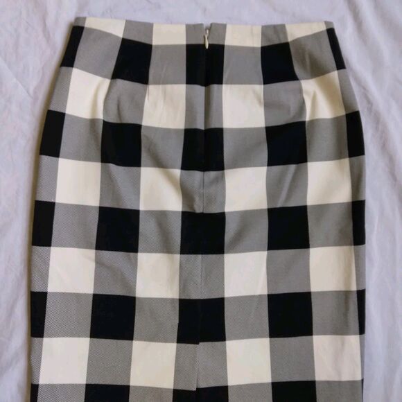 Talbots Pencil Skirt Black and White Checkered Plaid Women's Size 2 - Picture 7 of 9